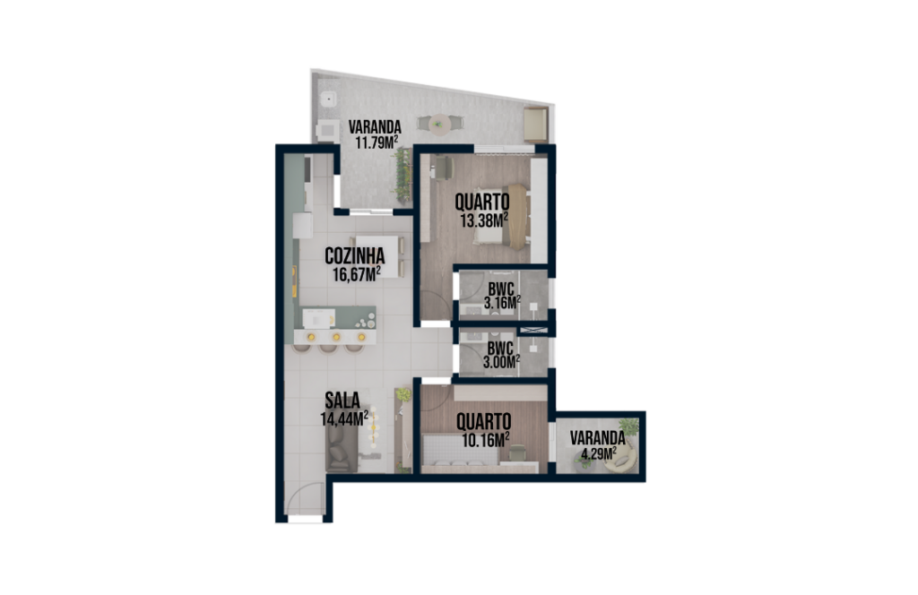 Planta Apartamento com Varanda